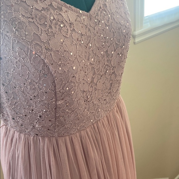 Sleeveless Sequin Lace Maxi Dress in Dusty Rose 16/18 XL - Picture 12 of 13